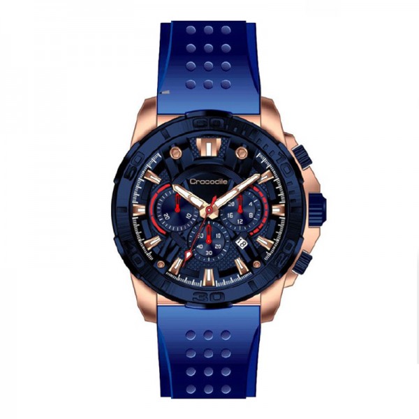 Crocodile CM-010D34C Rosegold Blue